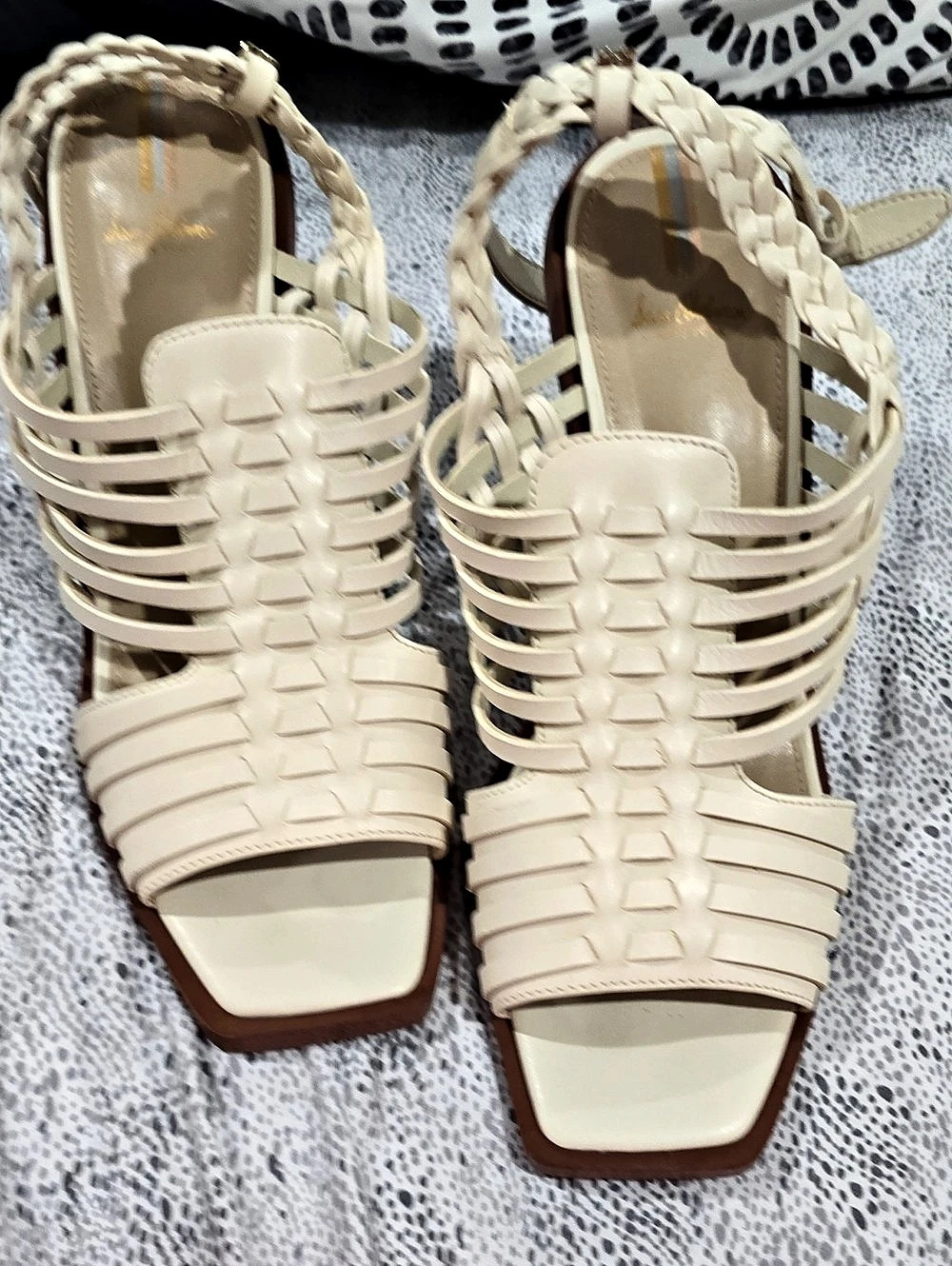 Sam Edelman Woven Platform Heels in Cream
